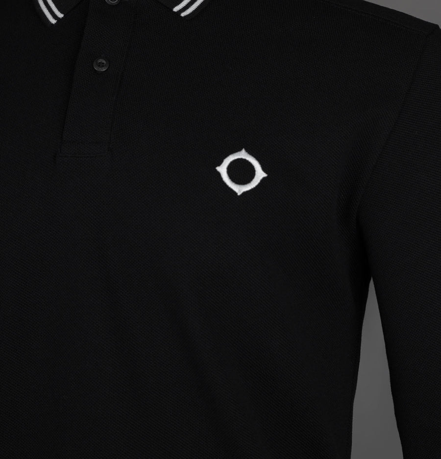 Ma.Strum Double Tipped LS Polo Shirt Black