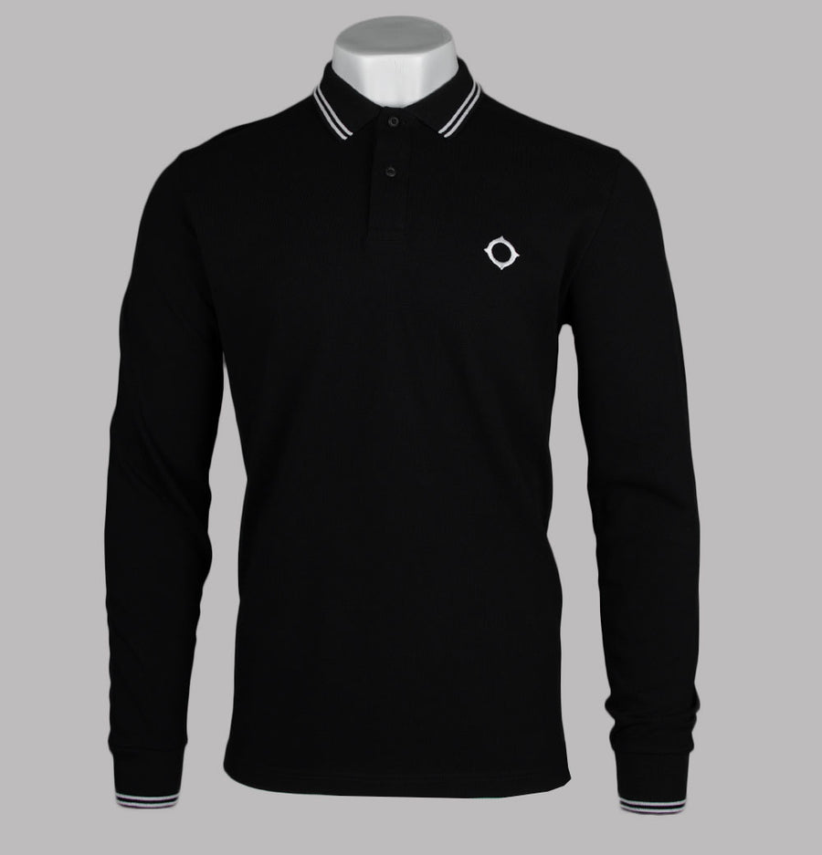 Ma.Strum Double Tipped LS Polo Shirt Black