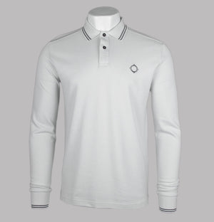 Ma.Strum Double Tipped LS Polo Shirt Mist