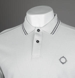 Ma.Strum Double Tipped LS Polo Shirt Mist