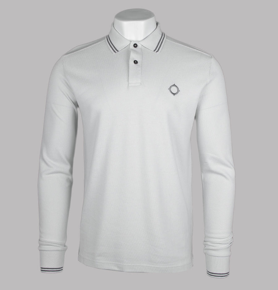 Ma.Strum Double Tipped LS Polo Shirt Mist