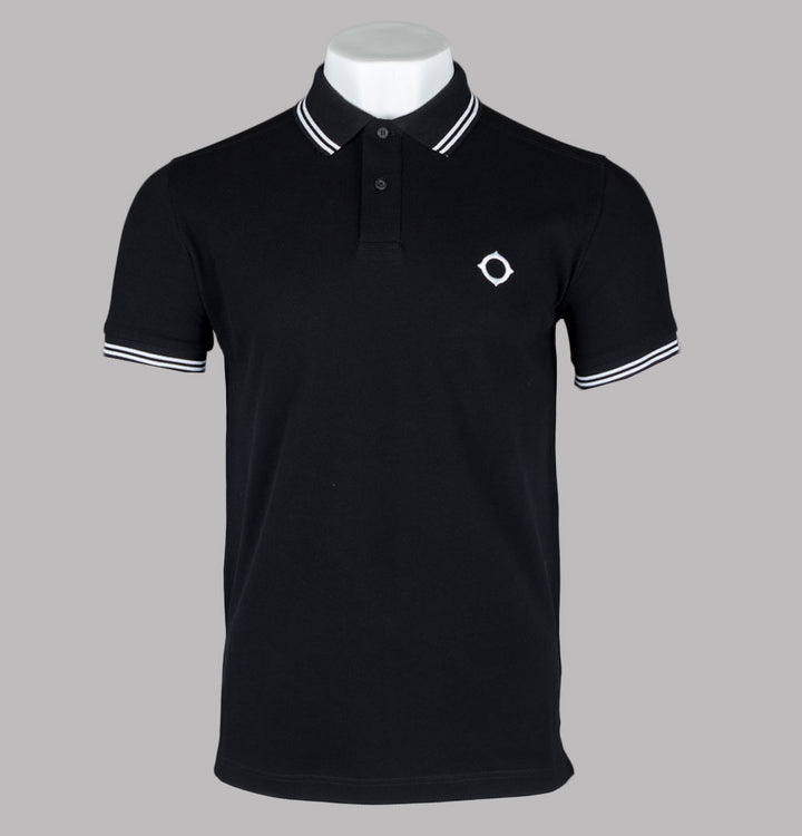 Ma.Strum Double Tipped SS Polo Shirt Jet Black