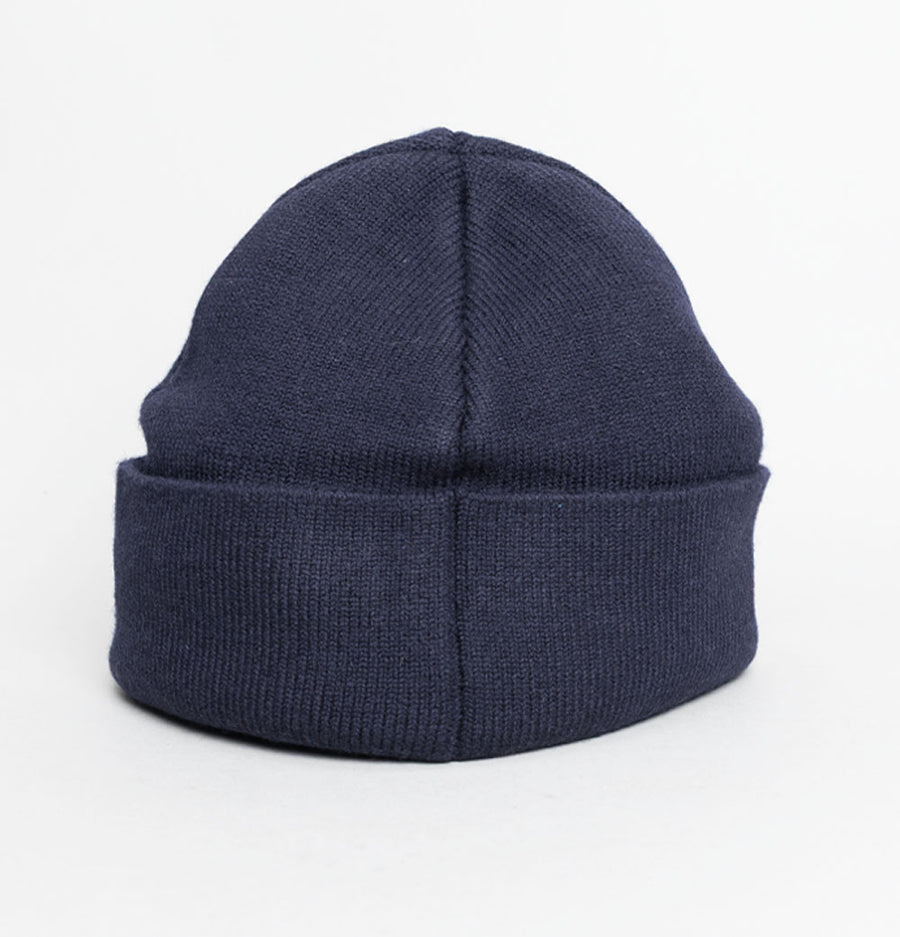 Ma.Strum Knitted Badge Beanie Ink Navy
