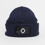 Ma.Strum Knitted Badge Beanie Ink Navy