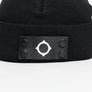 Ma.Strum Knitted Badge Beanie Jet Black