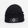 Ma.Strum Knitted Badge Beanie Jet Black
