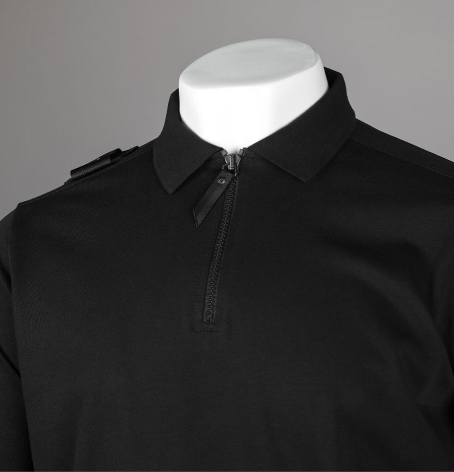 Ma.Strum LS Zip Polo Shirt Jet Black