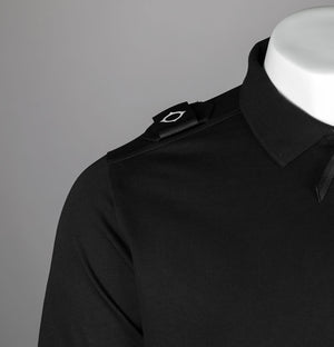 Ma.Strum LS Zip Polo Shirt Jet Black