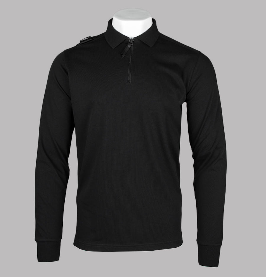 Ma.Strum LS Zip Polo Shirt Jet Black