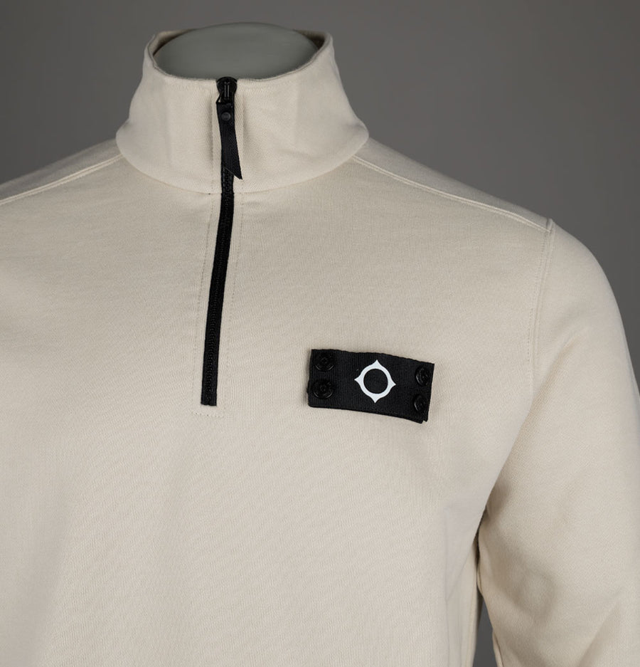 Ma.Strum Neo Quarter Zip Sweatshirt Burnt Cream