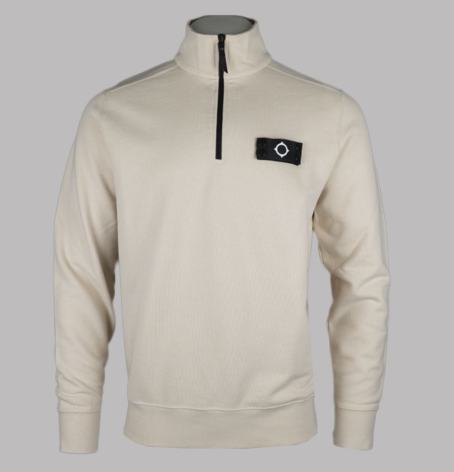 Ma.Strum Neo Quarter Zip Sweatshirt Burnt Cream