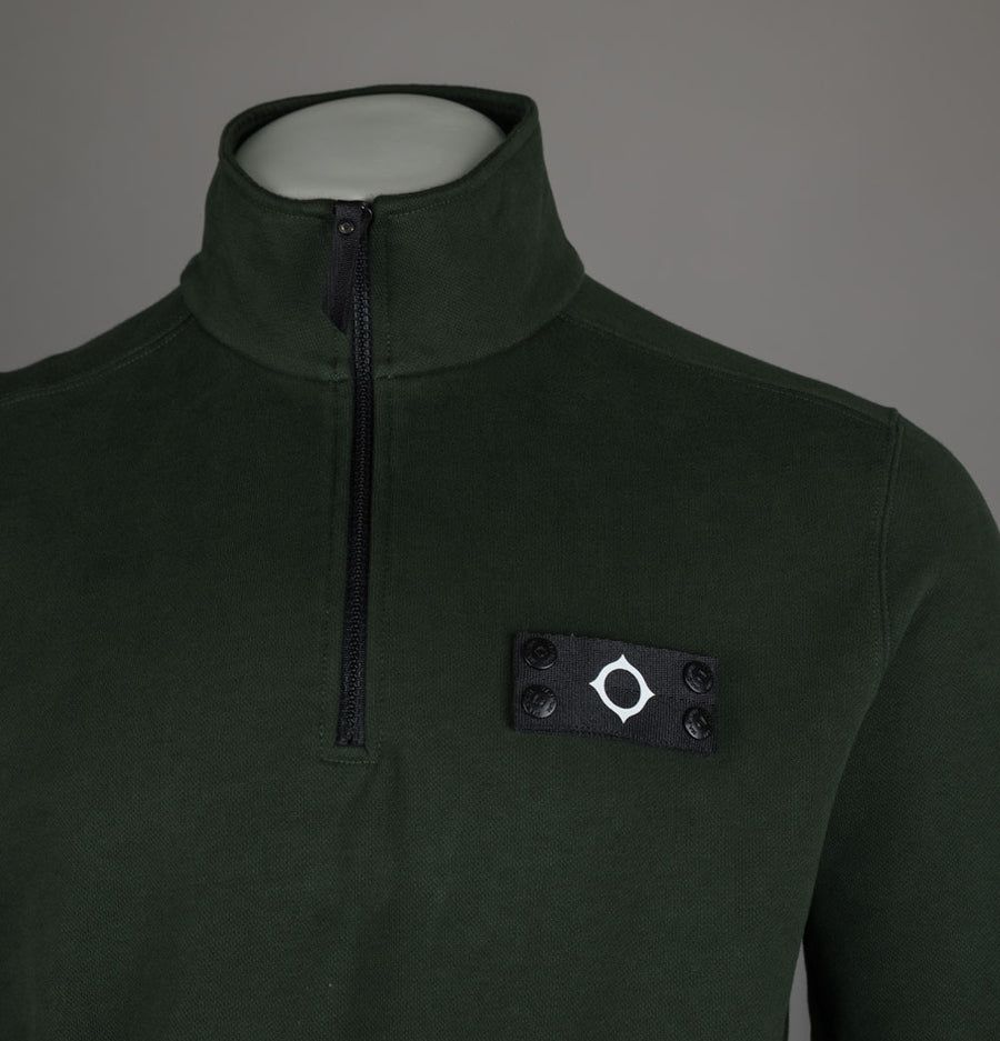 Ma.Strum Neo Quarter Zip Sweatshirt Oil Slick Green