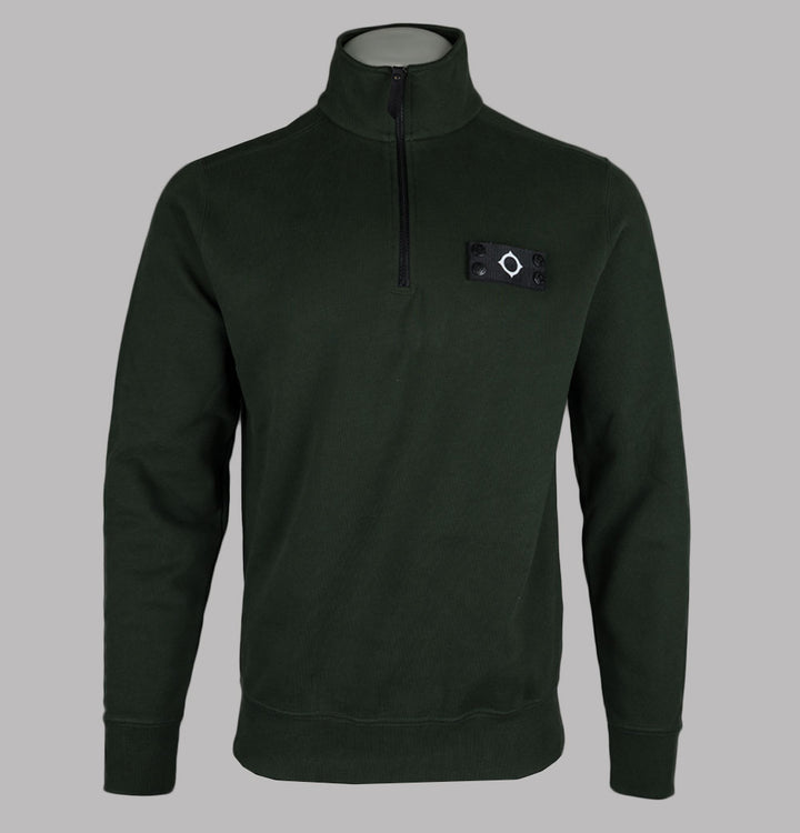 Ma.Strum Neo Quarter Zip Sweatshirt Oil Slick Green