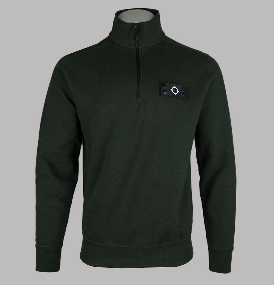 Ma.Strum Neo Quarter Zip Sweatshirt Oil Slick Green