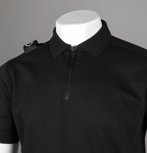 Ma.Strum SS Zip Polo Shirt Jet Black