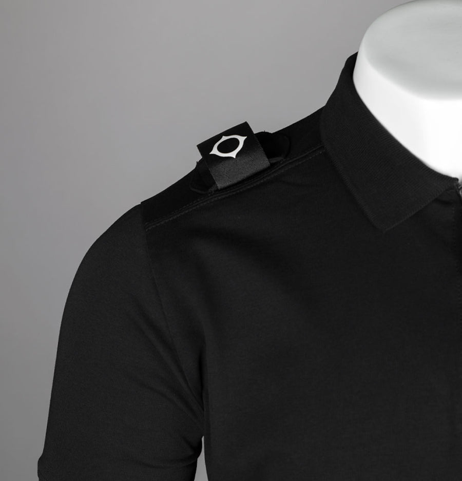 Ma.Strum SS Zip Polo Shirt Jet Black