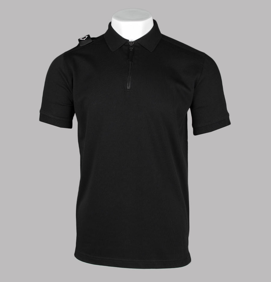 Ma.Strum SS Zip Polo Shirt Jet Black