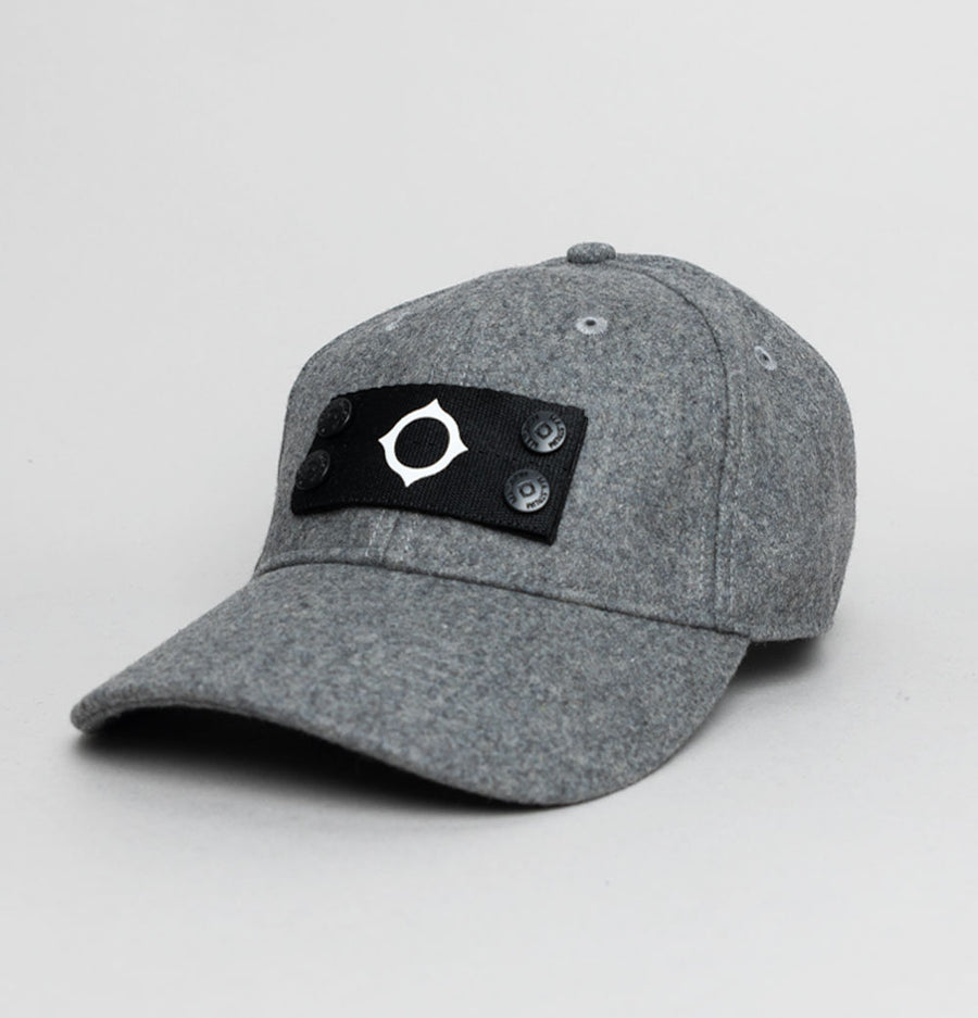 Ma.Strum Wool Badge Cap Battleship Grey