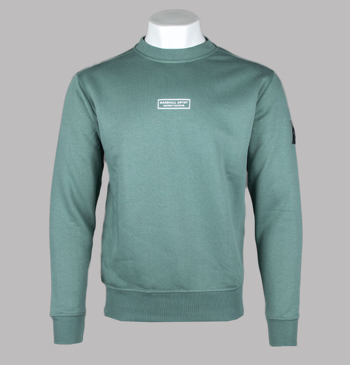 Marshall Artist Siren Box Logo Fleece Back Sweatshirt Atlantic Green