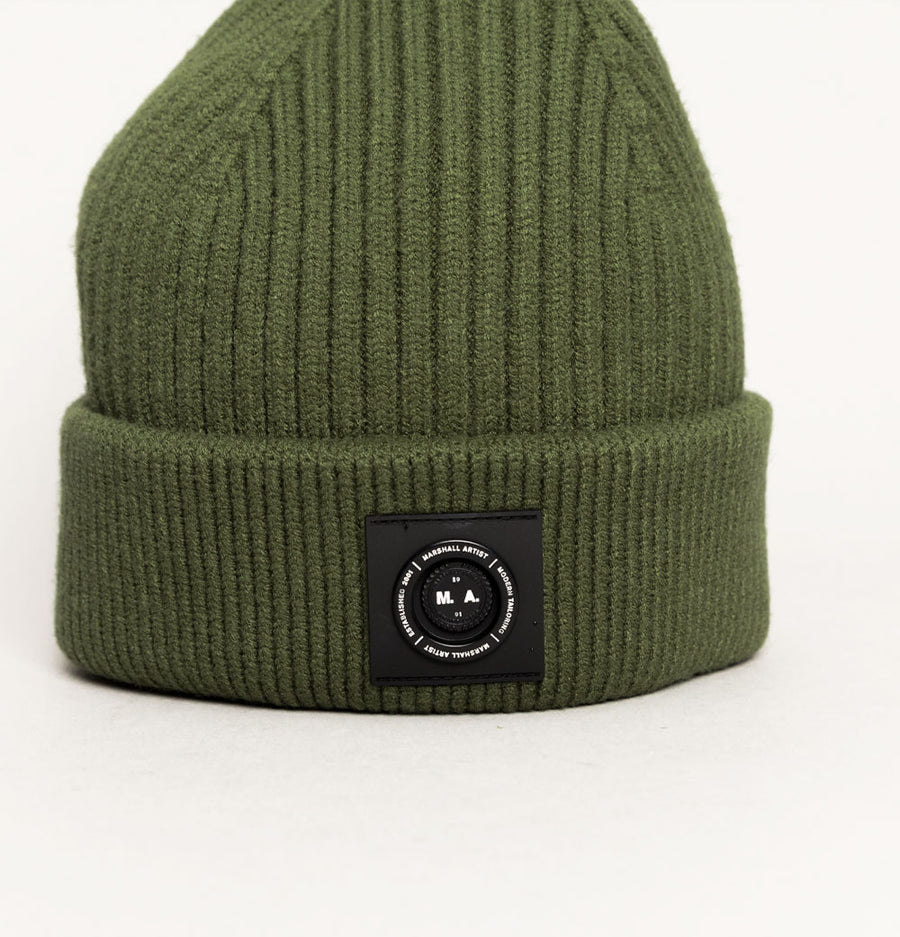 Marshall Artist Siren Cable Knit Beanie Khaki