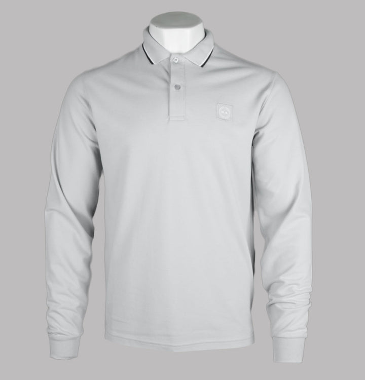 Marshall Artist Siren LS Tipped Polo Shirt Ghost Grey