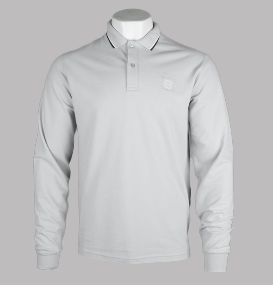Marshall Artist Siren LS Tipped Polo Shirt Ghost Grey