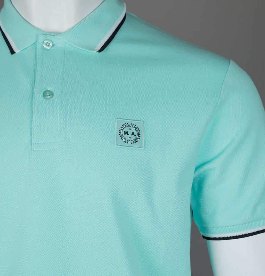 Marshall Artist Tipped Polo Shirt Aqua