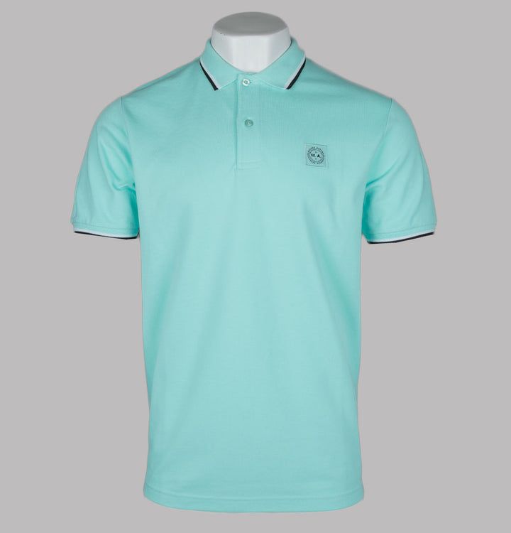 Marshall Artist Tipped Polo Shirt Aqua