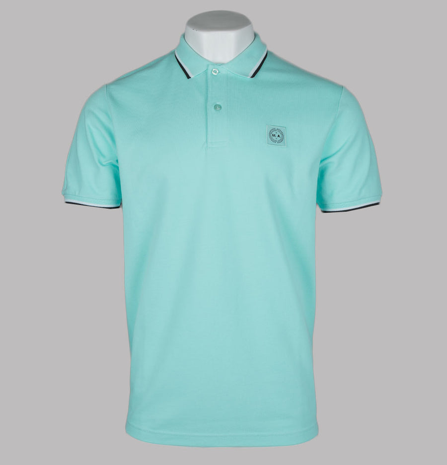 Marshall Artist Tipped Polo Shirt Aqua