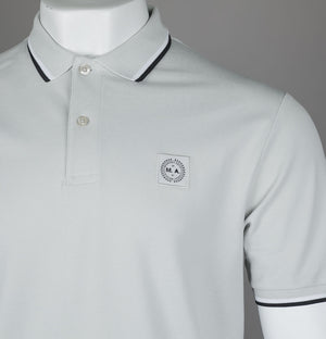 Marshall Artist Tipped Polo Shirt Dove Grey