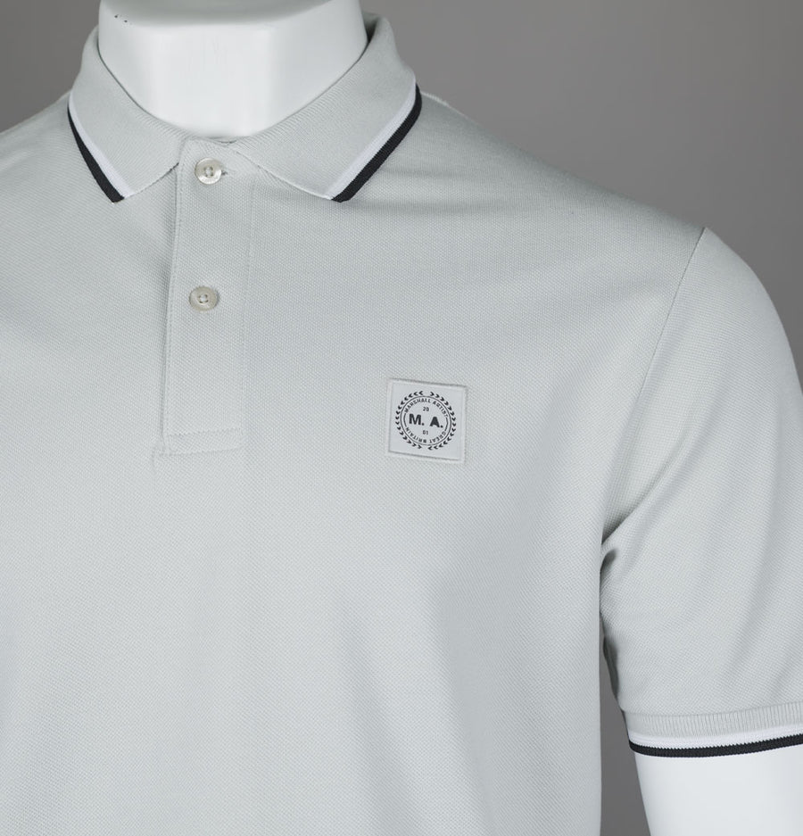 Marshall Artist Tipped Polo Shirt Dove Grey