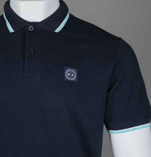 Marshall Artist Tipped Polo Shirt Navy