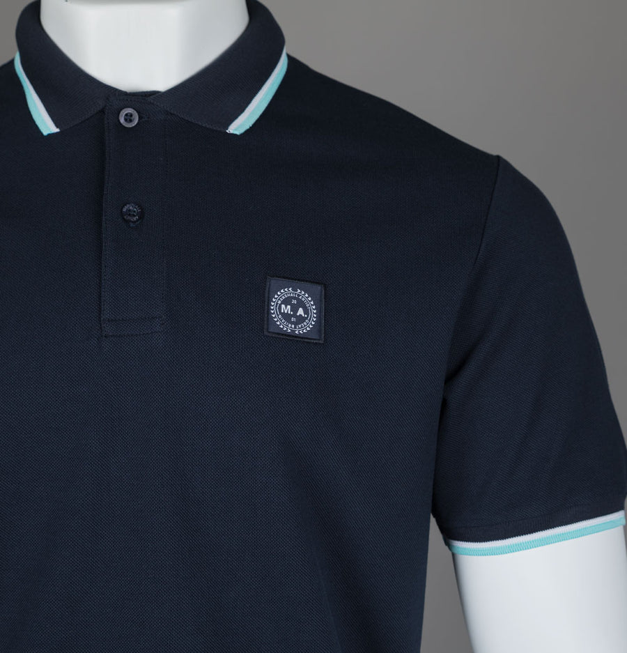 Marshall Artist Tipped Polo Shirt Navy