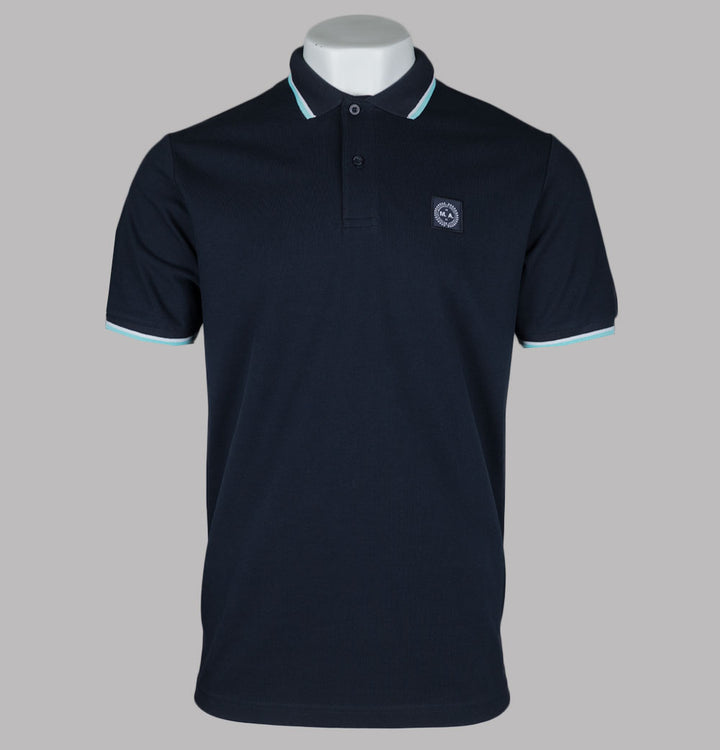 Marshall Artist Tipped Polo Shirt Navy