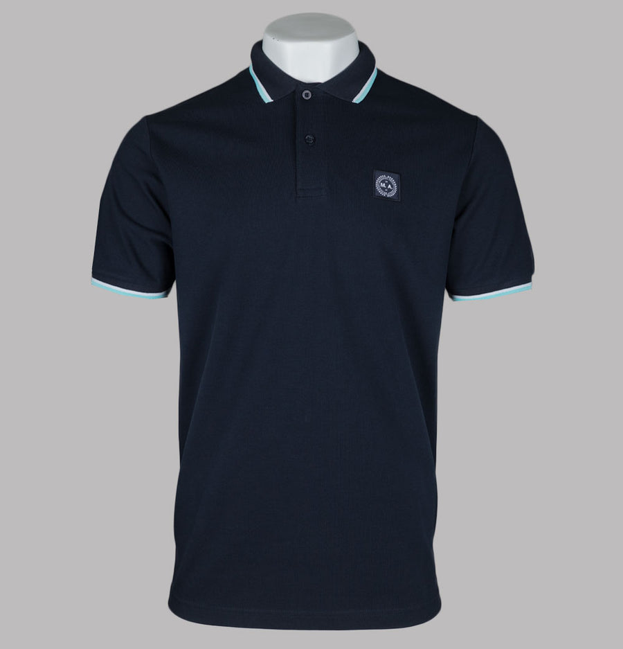 Marshall Artist Tipped Polo Shirt Navy