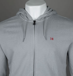 Napapijri Balis Full Zip Up Hooded Sweatshirt Ultimate Grey