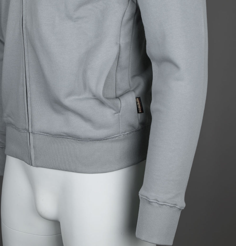 Napapijri Balis Full Zip Up Hooded Sweatshirt Ultimate Grey