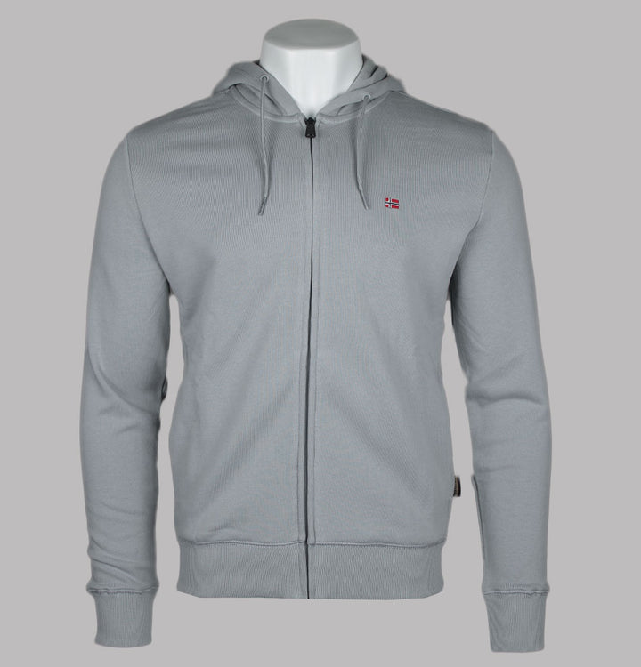 Napapijri Balis Full Zip Up Hooded Sweatshirt Ultimate Grey