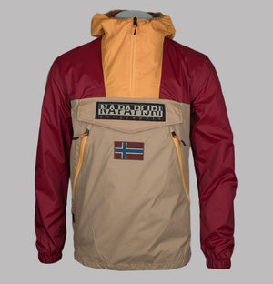 Napapijri Rainforest Ripstop Anorak Jacket Beige/Red/Orange