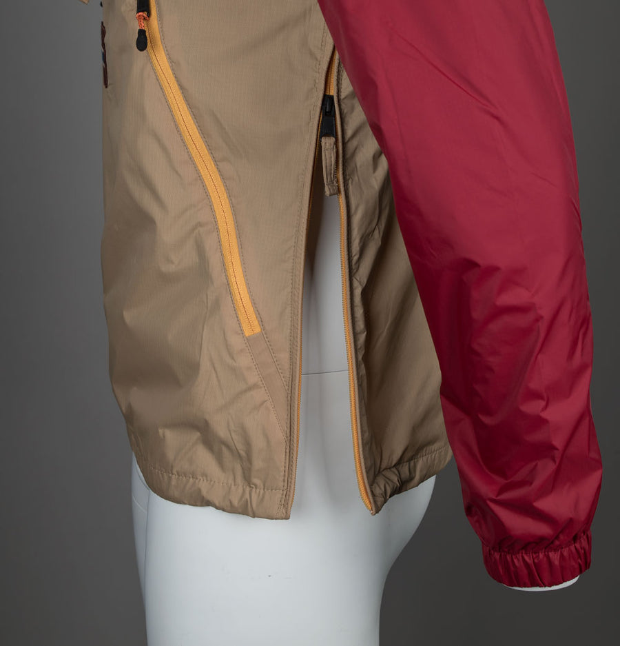 Napapijri Rainforest Ripstop Anorak Jacket Beige/Red/Orange