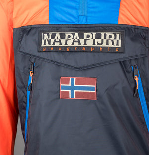 Napapijri Rainforest Ripstop Anorak Jacket Black/Orange/Blue