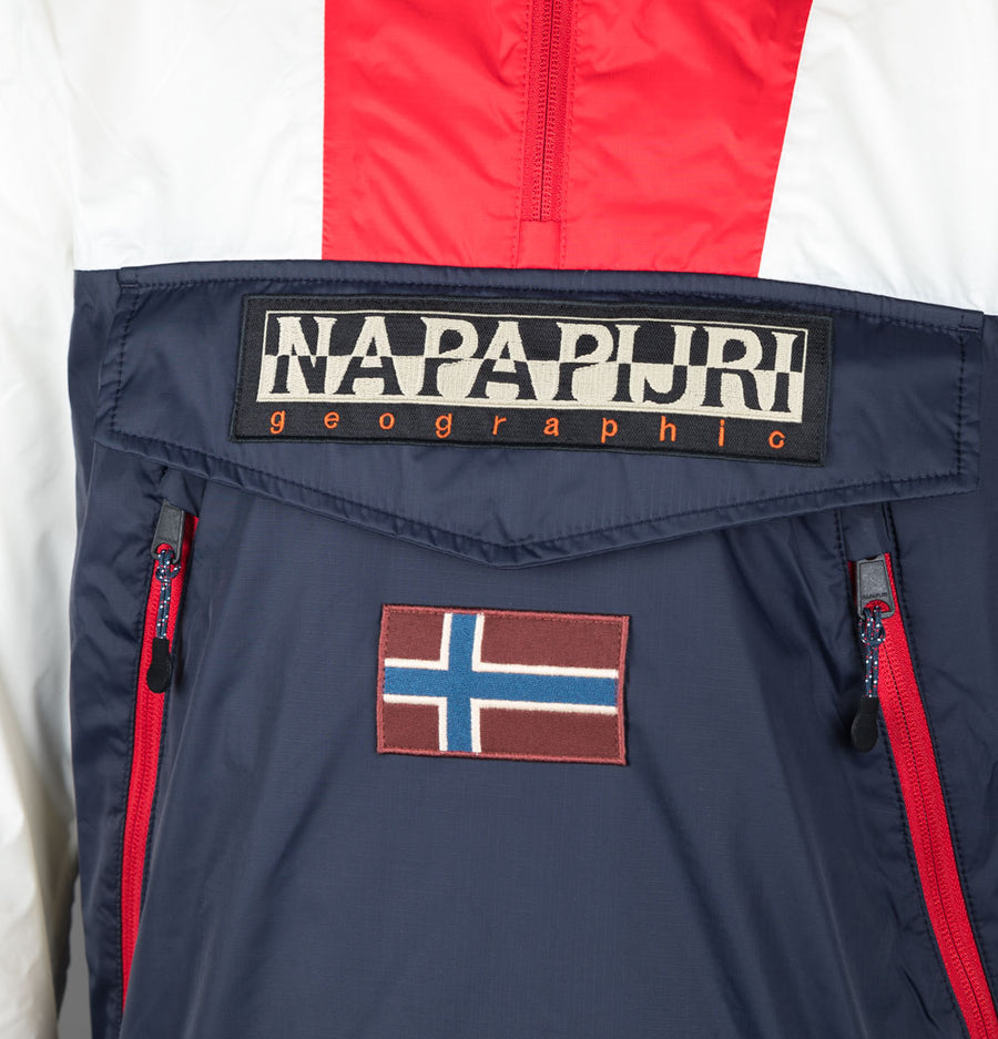 Napapijri Rainforest Ripstop Anorak Jacket Navy/White/Red