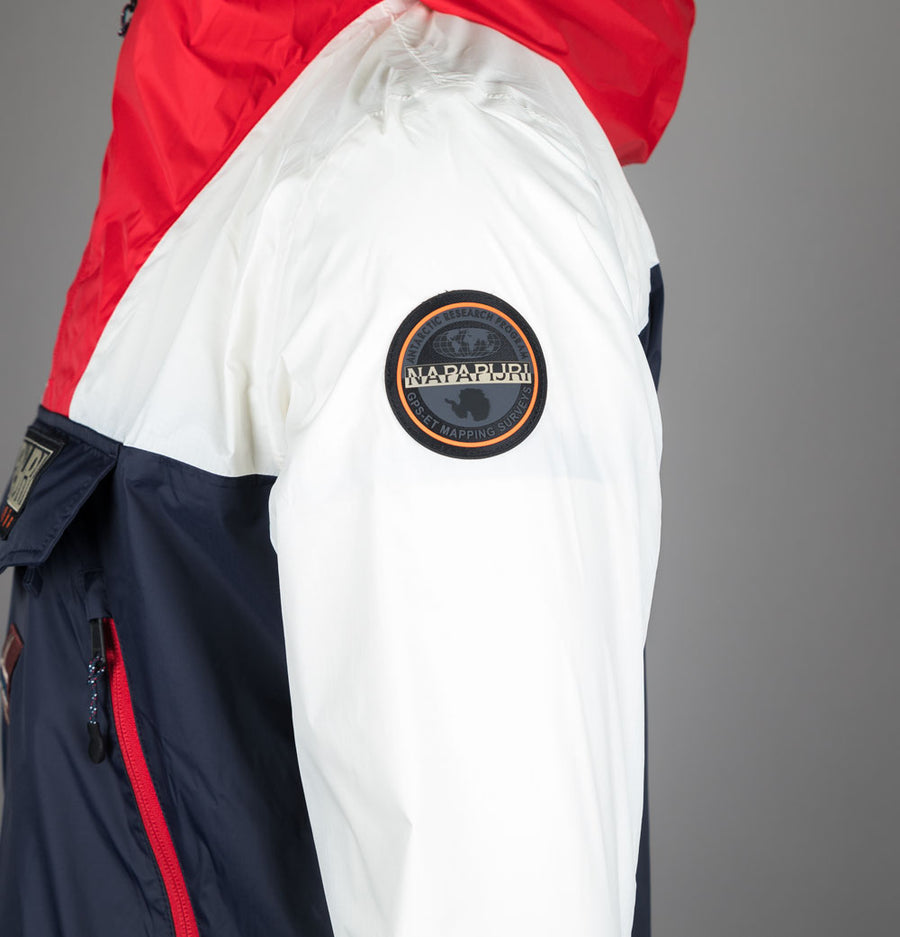 Napapijri Rainforest Ripstop Anorak Jacket Navy/White/Red