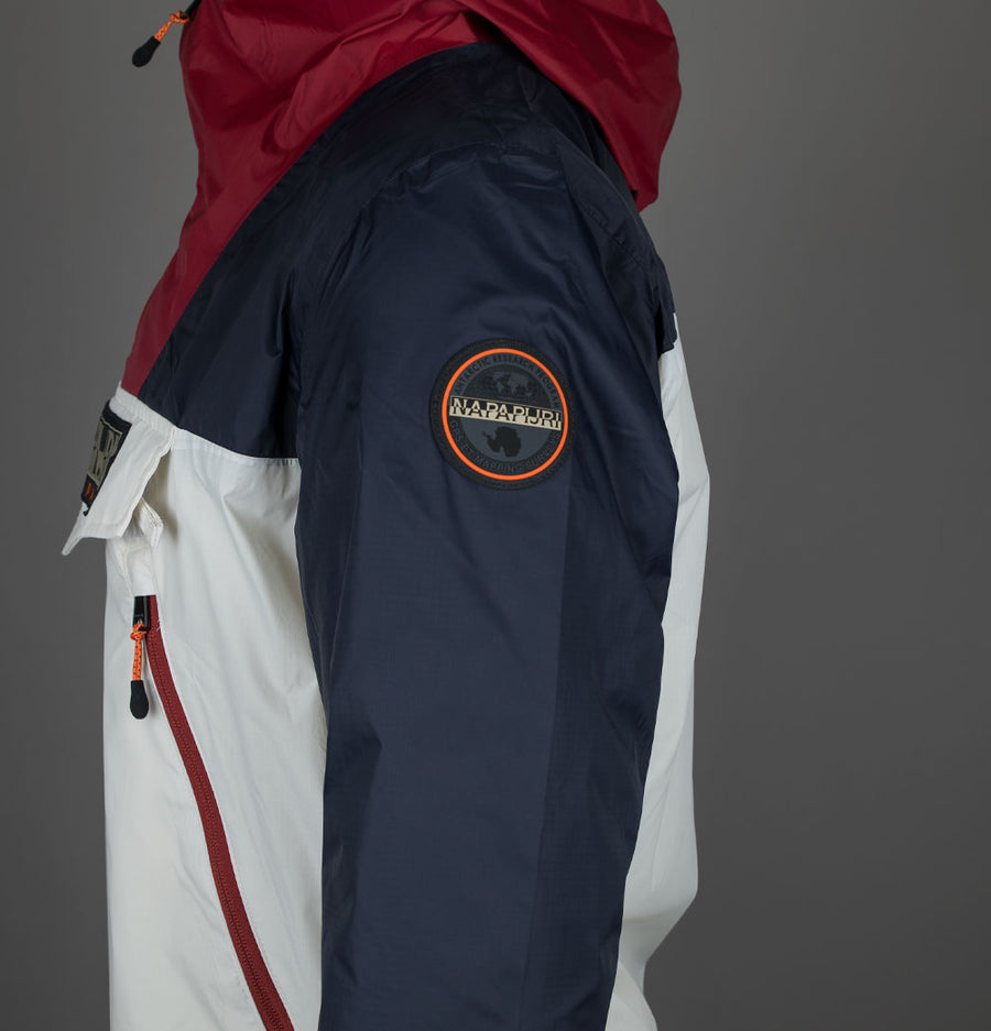 Napapijri Rainforest Ripstop Anorak Jacket White/Navy/Red