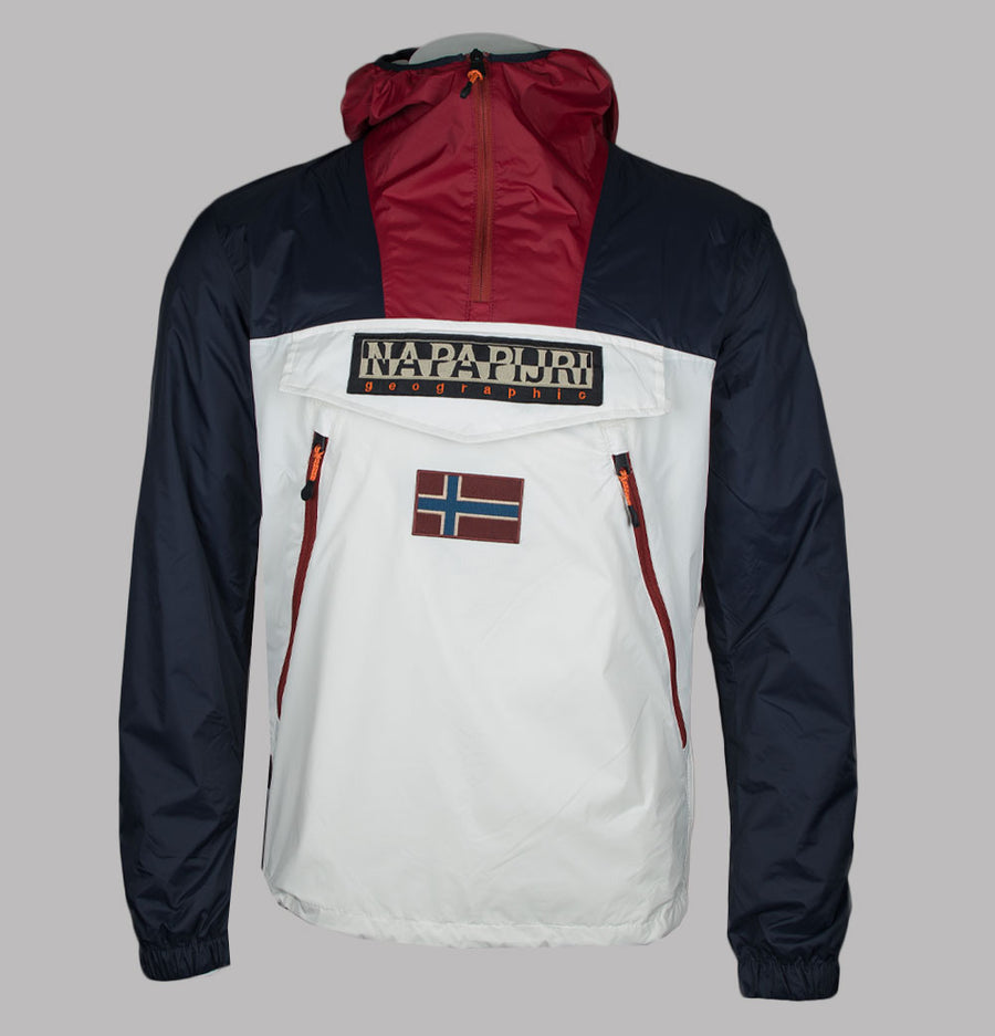 Napapijri Rainforest Ripstop Anorak Jacket White/Navy/Red