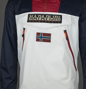 Napapijri Rainforest Ripstop Anorak Jacket White/Navy/Red