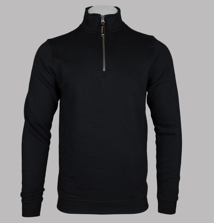 Patrick Harlem Fleece Back 1/4 Zip Sweatshirt Black