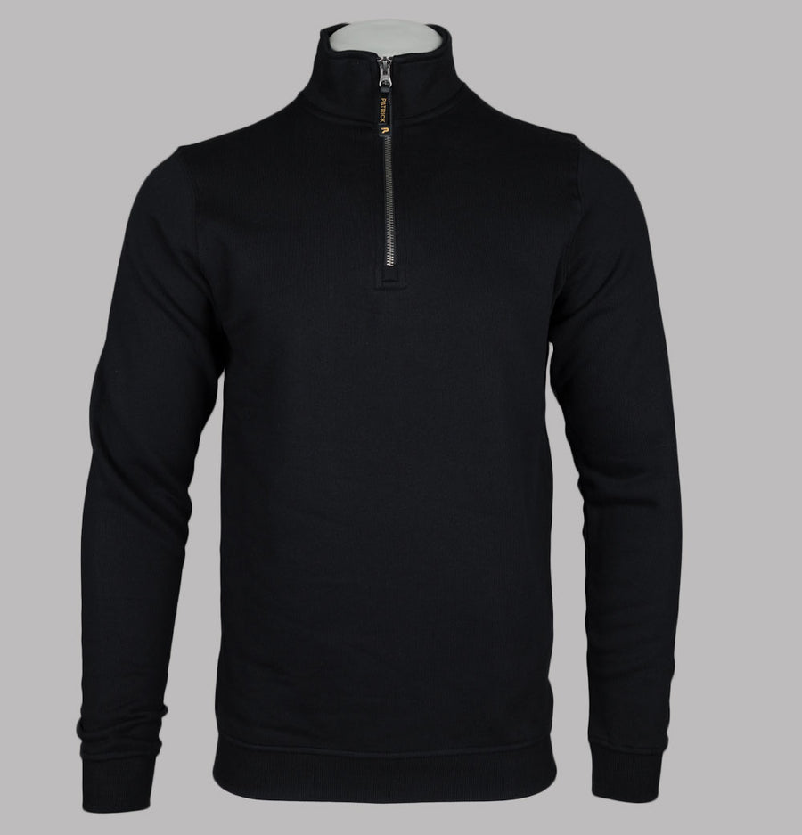 Patrick Harlem Fleece Back 1/4 Zip Sweatshirt Black