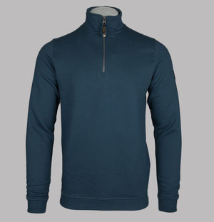 Patrick Harlem Fleece Back 1/4 Zip Sweatshirt Dark Blue