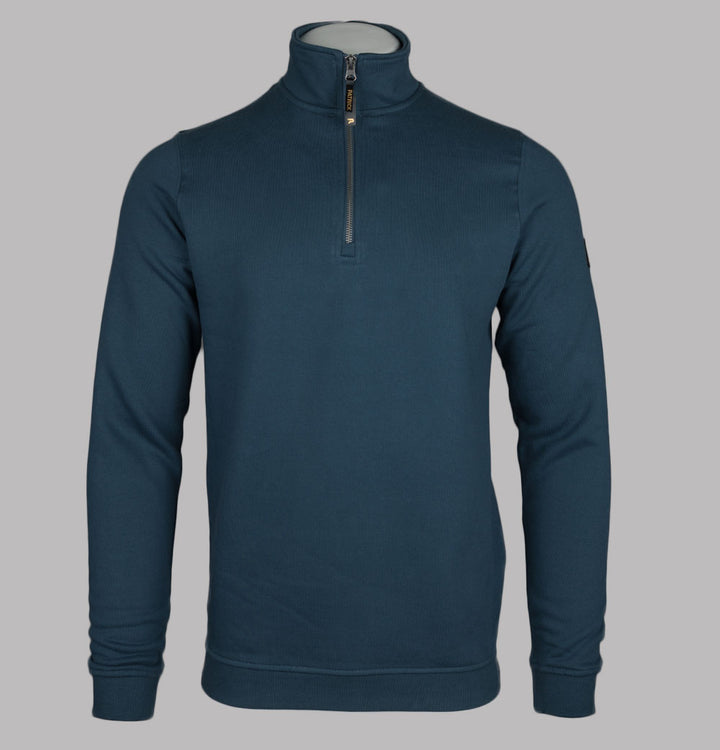 Patrick Harlem Fleece Back 1/4 Zip Sweatshirt Dark Blue